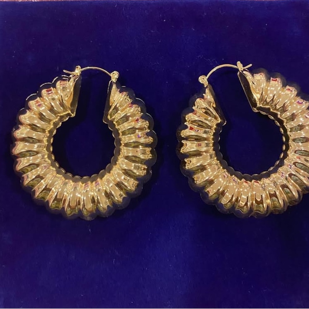Gold Hoop Earrings Large Size